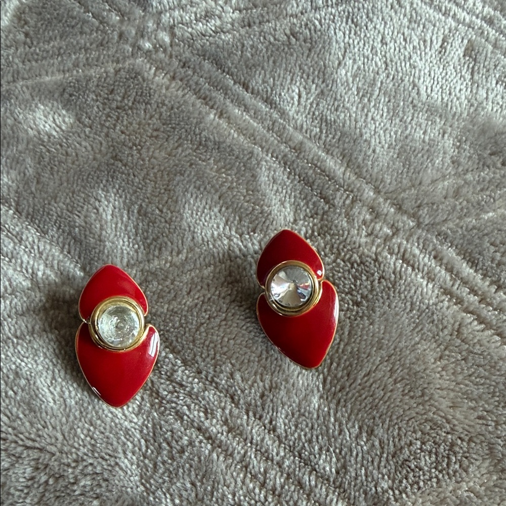 Elegant Red and Gold Earrings